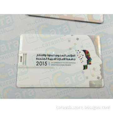 CaraUSB print plastic standard bank credit card style Usb disk flash drive custom logo full color printing logo on double-side